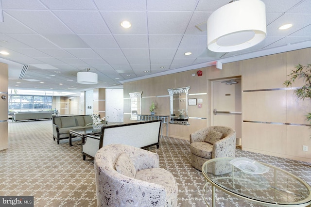 5610 Wisconsin Ave Unit 406, Chevy Chase, MD 20815 - common area with a paneled ceiling and recessed lighting