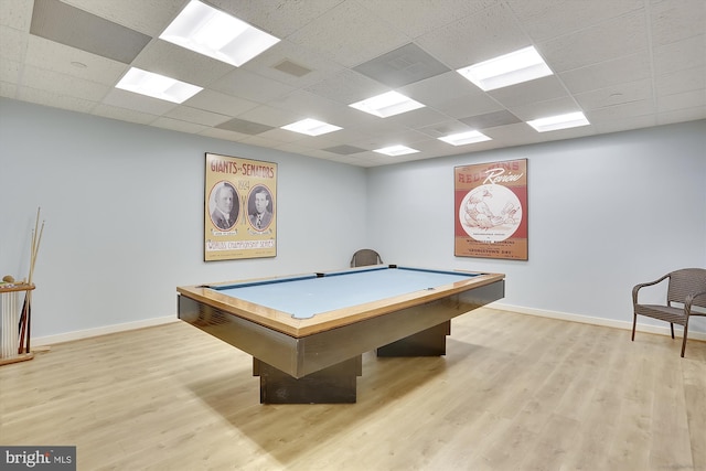 5610 Wisconsin Ave Unit 406, Chevy Chase, MD 20815 - recreation room featuring light wood-style flooring, a paneled ceiling, and billiards table