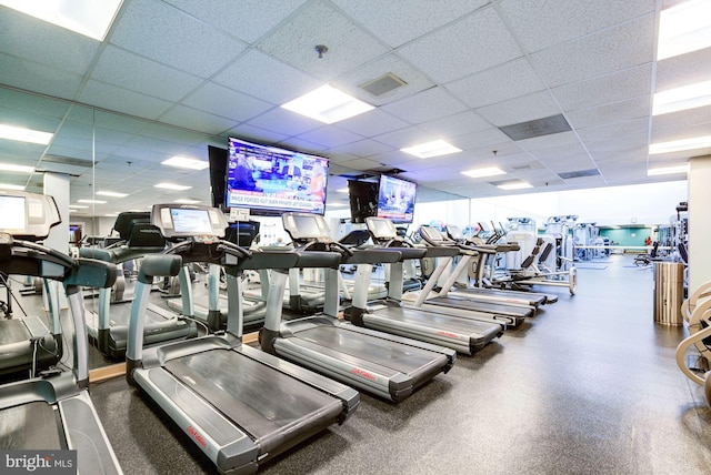 5610 Wisconsin Ave Unit 406, Chevy Chase, MD 20815 - exercise room featuring a paneled ceiling