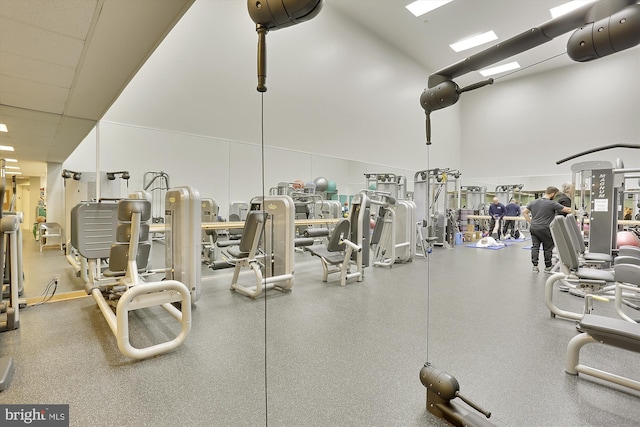 5610 Wisconsin Ave Unit 406, Chevy Chase, MD 20815 - gym featuring high vaulted ceiling