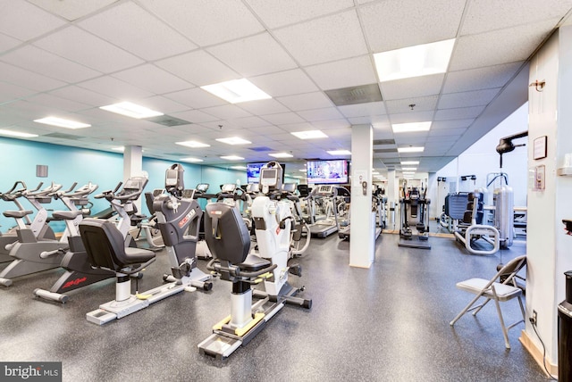 5610 Wisconsin Ave Unit 406, Chevy Chase, MD 20815 - gym with a paneled ceiling