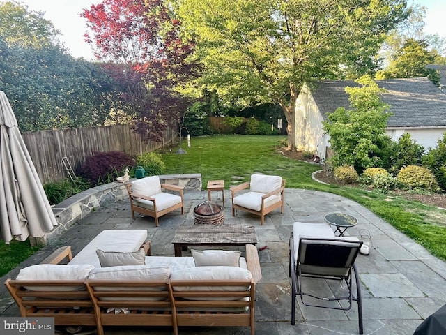 4305 Bradley Ln, Chevy Chase, MD 20815 - view of patio / terrace with an outdoor living space with a fire pit