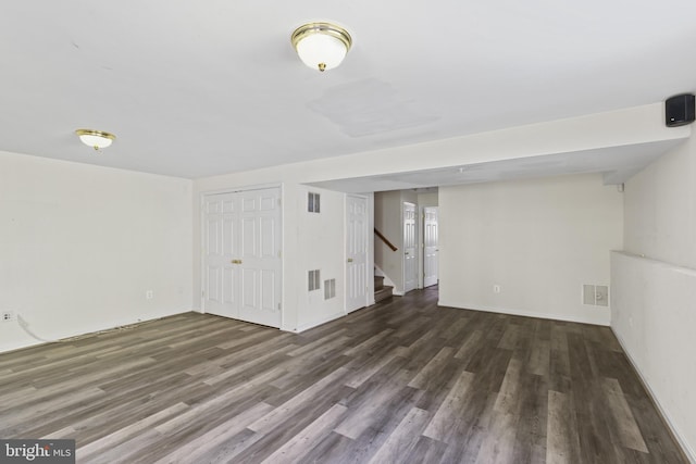 1562 Falling Brook Ct, Odenton, MD 21113 - unfurnished living room featuring wood finished floors, stairway, and baseboards