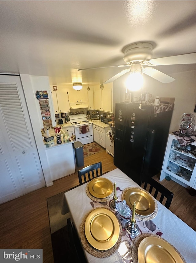 11529 Fenchurch Ct, Germantown, MD 20876 - dining room with ceiling fan and dark wood-type flooring