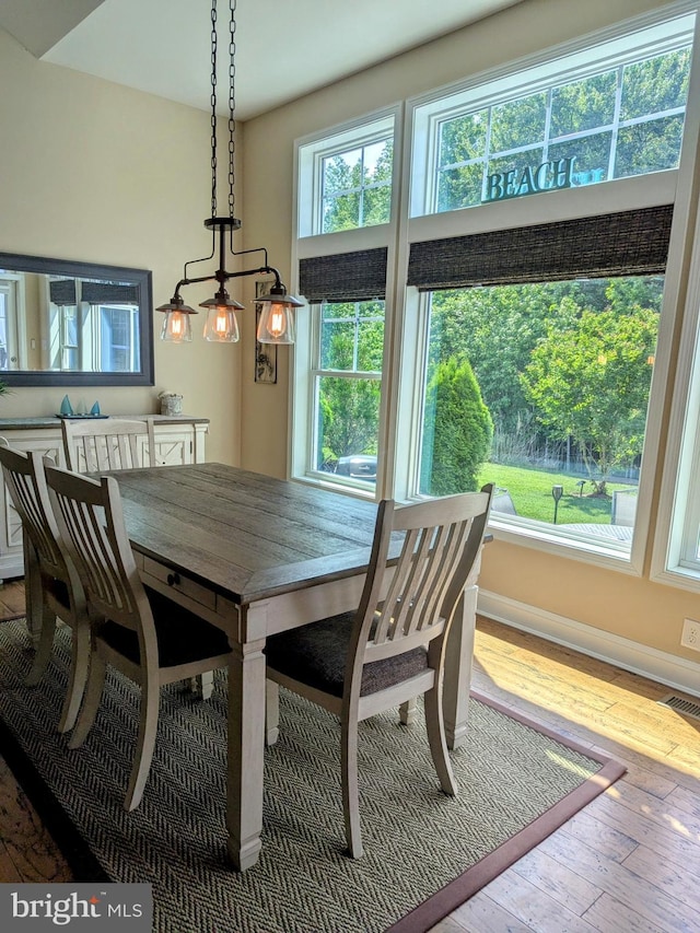 35516 Hedgerow Ln, Rehoboth Beach, DE 19971 - dining area featuring hardwood / wood-style floors and baseboards