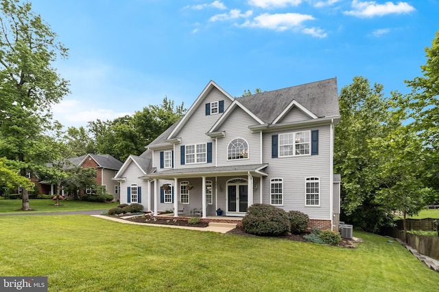 6422 Hard Bargain Cir, Indian Head, MD 20640 - view of front of home with a porch and central AC unit