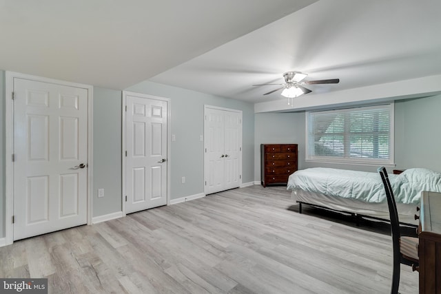 6422 Hard Bargain Cir, Indian Head, MD 20640 - bedroom featuring wood finished floors, baseboards, and ceiling fan