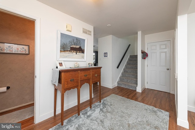 706 Melvin Rd, Telford, PA 18969 - entrance foyer with wood finished floors, stairs, and baseboards