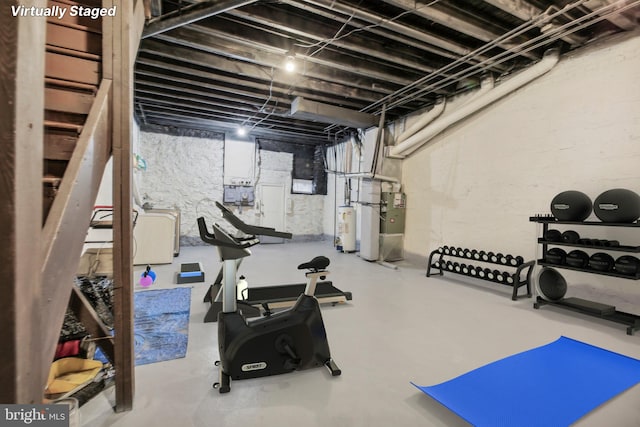 904 N Rosedale St, Baltimore, MD 21216 - exercise room with water heater and heating unit