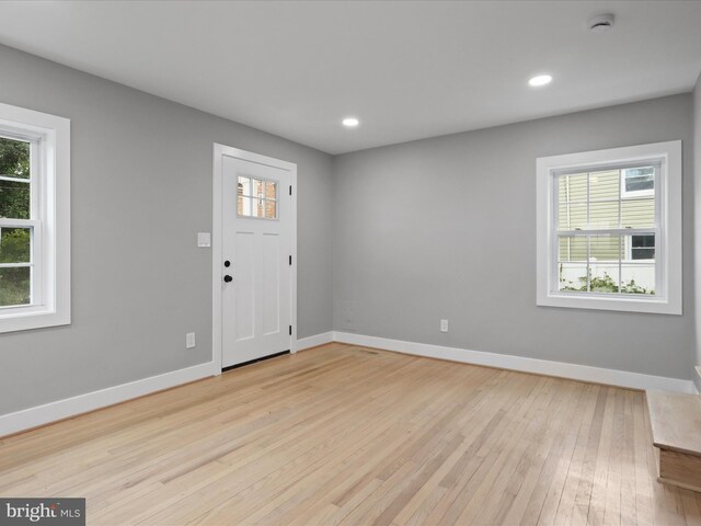 5105 11th St S, Arlington, VA 22204 - foyer featuring healthy amount of natural light, light wood finished floors, baseboards, and recessed lighting