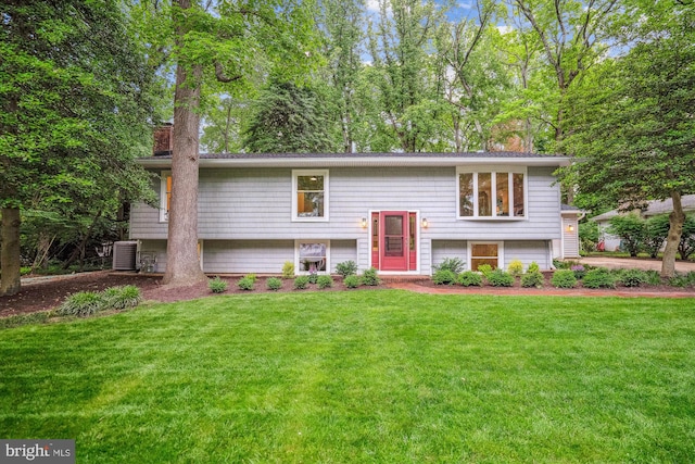 3117 Port Way, Annapolis, MD 21403 - raised ranch with a chimney, a front lawn, and cooling unit