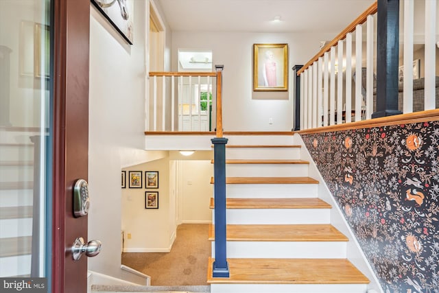 3117 Port Way, Annapolis, MD 21403 - stairway featuring carpet and baseboards