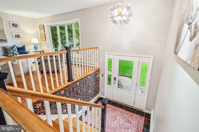 3117 Port Way, Annapolis, MD 21403 - foyer featuring a chandelier, baseboards, and tile patterned flooring