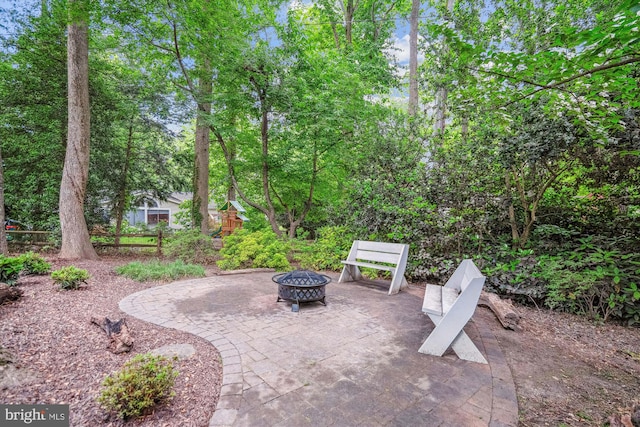 3117 Port Way, Annapolis, MD 21403 - view of patio / terrace with a fire pit