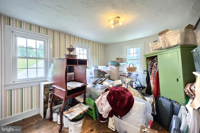 2241 Craley Rd, Windsor, PA 17366 - bedroom featuring wallpapered walls, multiple windows, and wood finished floors