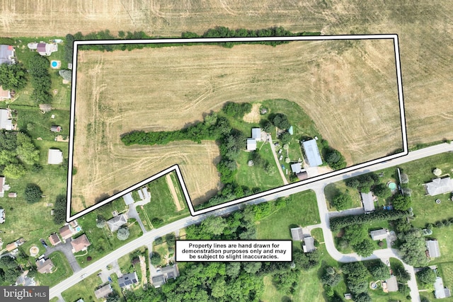 2241 Craley Rd, Windsor, PA 17366 - aerial overview of property's location featuring property parcel outlined and rural landscape