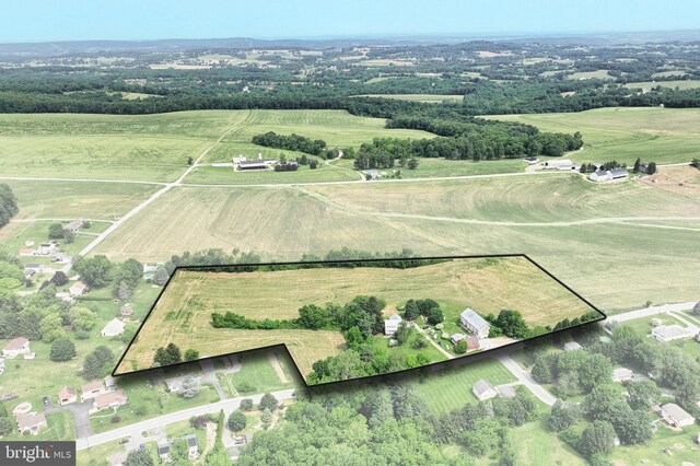 2241 Craley Rd, Windsor, PA 17366 - aerial view of sparsely populated area featuring property parcel outlined, abundant farmland, and agricultural land