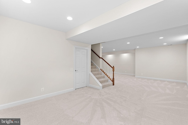 41311 Silverside Dr, Leesburg, VA 20175 - finished below grade area featuring carpet floors, stairs, recessed lighting, and baseboards