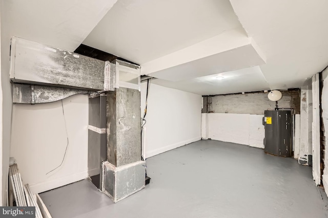1402 W Lombard St, Baltimore, MD 21223 - unfinished below grade area with water heater