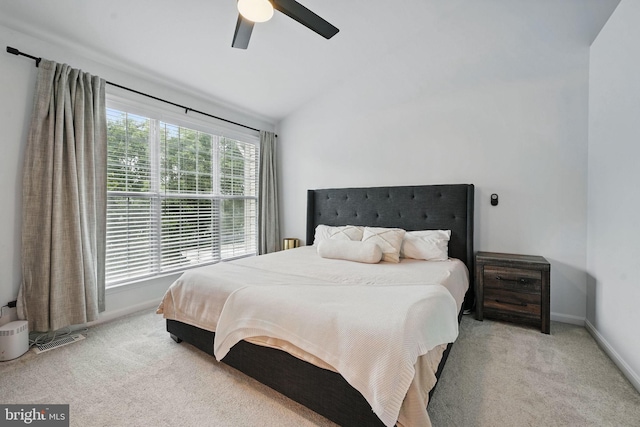 47686 Sandbank Sq, Sterling, VA 20165 - bedroom featuring carpet flooring, lofted ceiling, baseboards, and ceiling fan