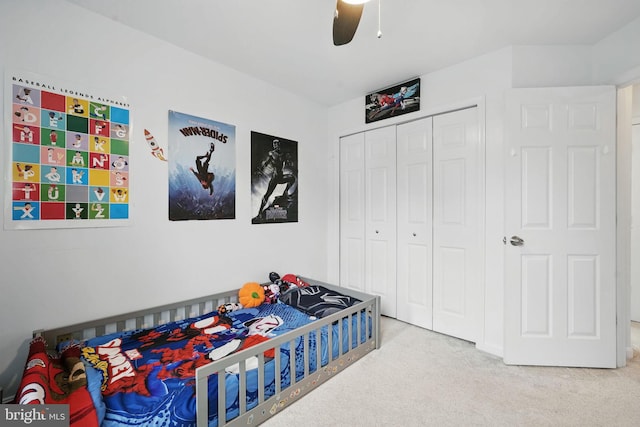 47686 Sandbank Sq, Sterling, VA 20165 - bedroom with carpet, a closet, and ceiling fan