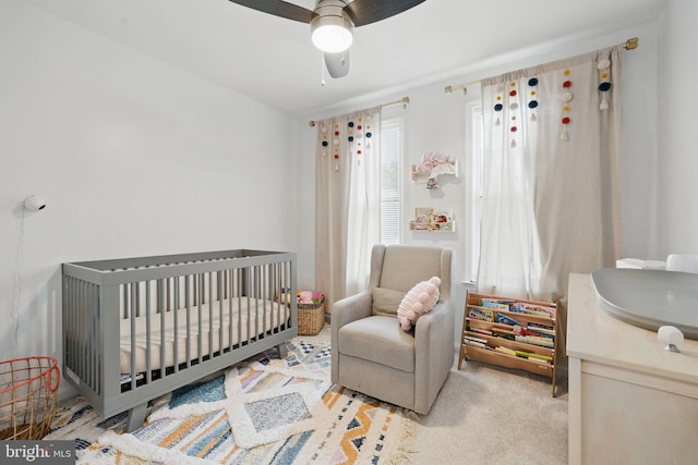 47686 Sandbank Sq, Sterling, VA 20165 - bedroom featuring a sink, ceiling fan, and a crib