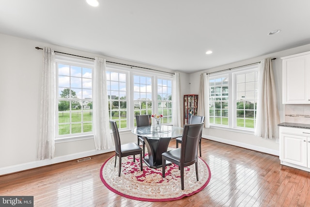 131 Pierce Ln, Kennett Square, PA 19348 - dining area featuring light wood-style floors, baseboards, and recessed lighting