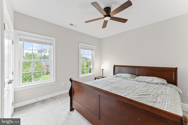 131 Pierce Ln, Kennett Square, PA 19348 - bedroom featuring baseboards, light carpet, and ceiling fan