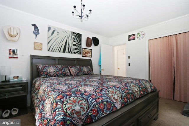 4233 Spire Ct, Snow Hill, MD 21863 - bedroom featuring carpet, crown molding, and a closet