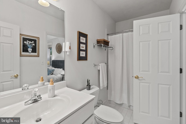 2121 Chaucer Way, Woodstock, MD 21163 - bathroom with vanity, toilet, curtained shower, and ensuite bathroom