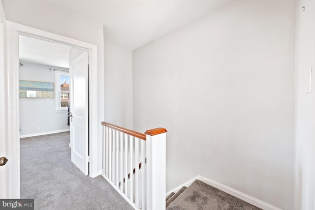 7155 Erdrick St, Philadelphia, PA 19135 - hallway with an upstairs landing, baseboards, and carpet