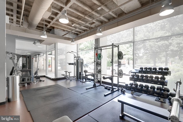 800 4th St SW Unit N216, Washington, DC 20024 - workout area featuring floor to ceiling windows