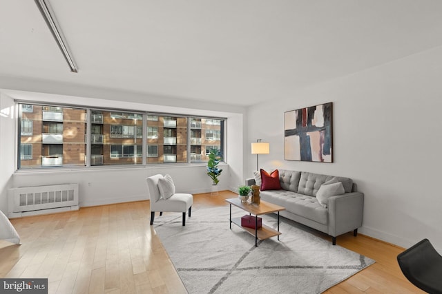 800 4th St SW Unit N216, Washington, DC 20024 - living area with radiator, wood finished floors, and baseboards