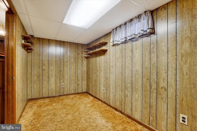 144 Ridgeview Rd, Seven Valleys, PA 17360 - finished below grade area featuring wooden walls, a drop ceiling, and carpet