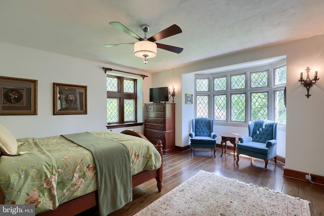 80 School House Rd, Lancaster, PA 17603 - bedroom featuring hardwood / wood-style flooring, baseboards, and ceiling fan