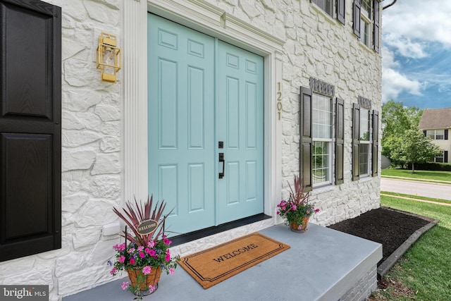 1201 Falls Grove Ln, York, PA 17404 - entrance to property featuring stone siding