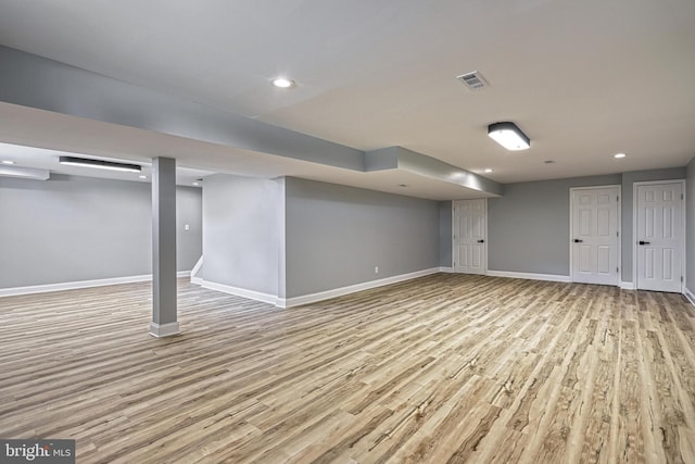 1201 Falls Grove Ln, York, PA 17404 - finished basement featuring wood finished floors, baseboards, and recessed lighting