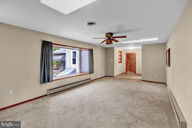 64 W Fairview St, Mohnton, PA 19540 - carpeted empty room with a baseboard radiator, ceiling fan, and baseboards