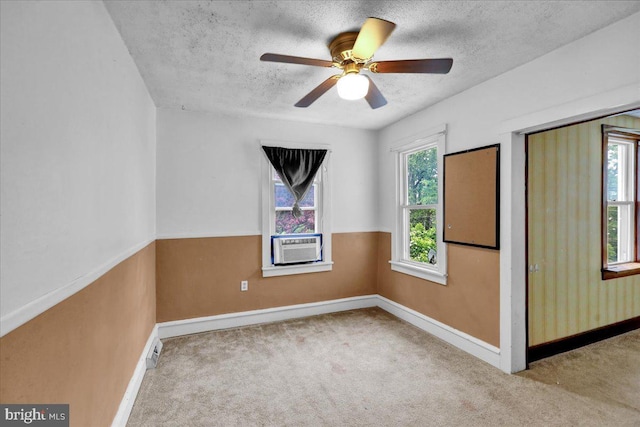 64 W Fairview St, Mohnton, PA 19540 - carpeted empty room featuring baseboards, a textured ceiling, ceiling fan, and cooling unit