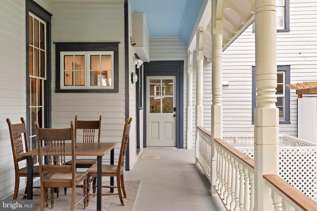 123 Coral St, Beach Haven, NJ 08008 - doorway to property featuring outdoor dining space