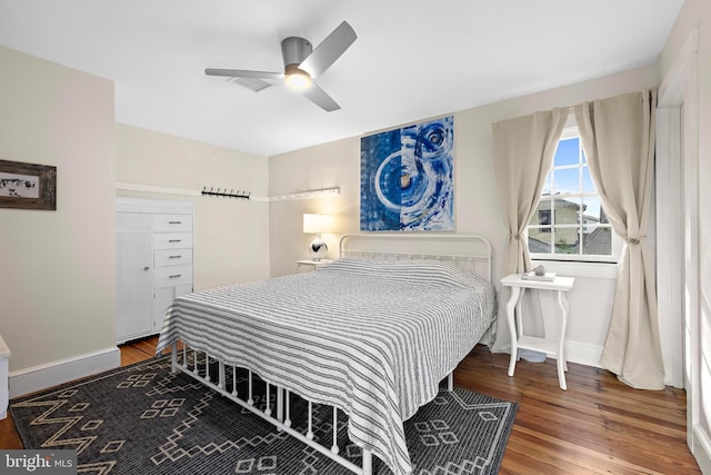 123 Coral St, Beach Haven, NJ 08008 - bedroom featuring wood finished floors, baseboards, and ceiling fan