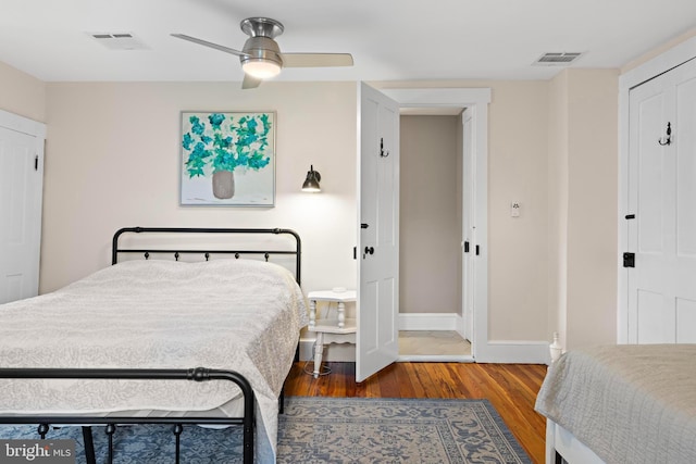 123 Coral St, Beach Haven, NJ 08008 - bedroom with wood finished floors, baseboards, and a ceiling fan