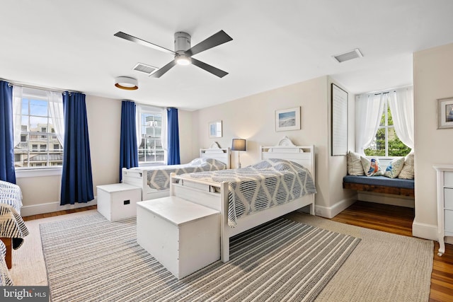 123 Coral St, Beach Haven, NJ 08008 - bedroom featuring wood finished floors, baseboards, and a ceiling fan