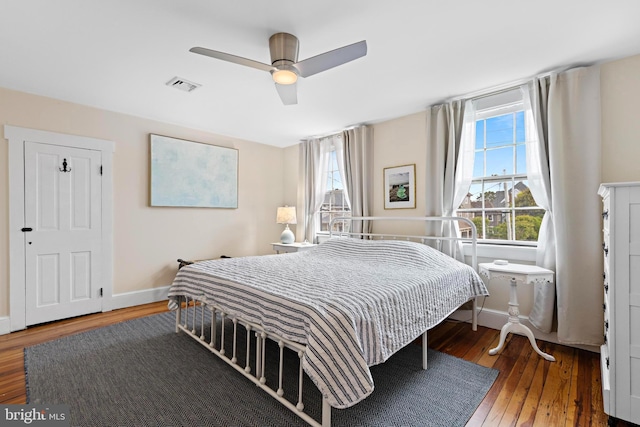 123 Coral St, Beach Haven, NJ 08008 - bedroom featuring hardwood / wood-style flooring, ceiling fan, and baseboards