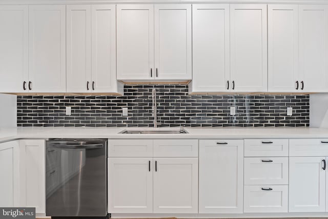 1838 N 4th St, Philadelphia, PA 19122 - kitchen with stainless steel dishwasher, light countertops, and white cabinetry