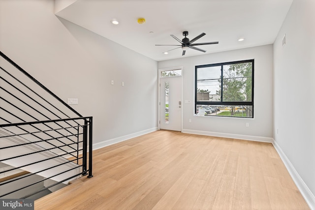 1838 N 4th St, Philadelphia, PA 19122 - foyer featuring light wood-style floors, recessed lighting, and ceiling fan