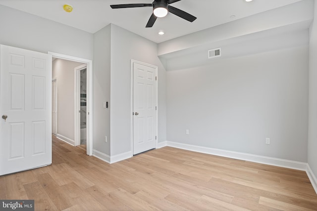 1838 N 4th St, Philadelphia, PA 19122 - unfurnished bedroom featuring light wood-type flooring, recessed lighting, and a ceiling fan