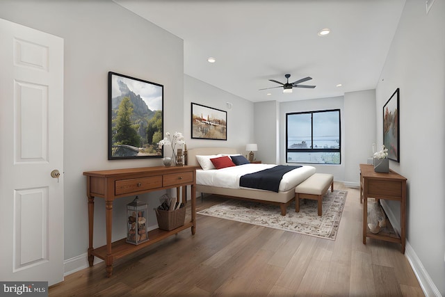 1838 N 4th St, Philadelphia, PA 19122 - bedroom featuring wood finished floors, recessed lighting, and a ceiling fan