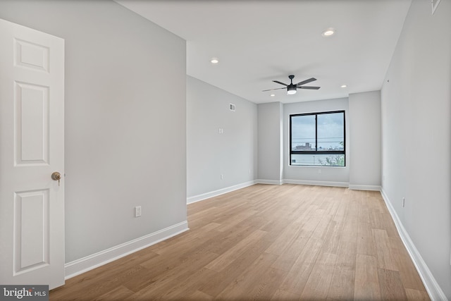 1838 N 4th St, Philadelphia, PA 19122 - empty room with light wood-type flooring, ceiling fan, and recessed lighting