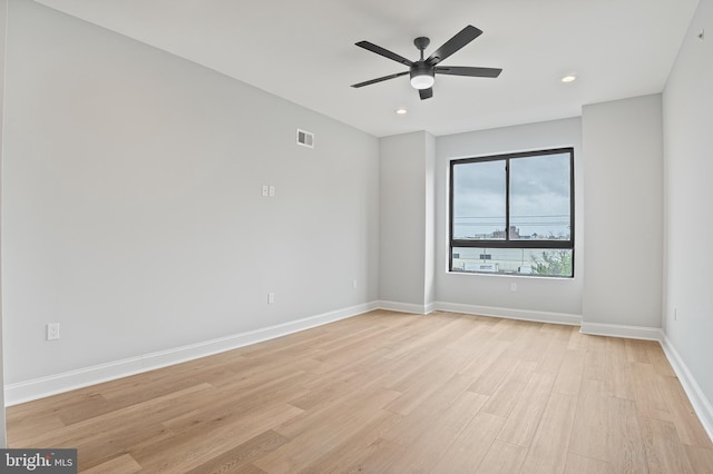 1838 N 4th St, Philadelphia, PA 19122 - empty room featuring light wood-style flooring, ceiling fan, and recessed lighting